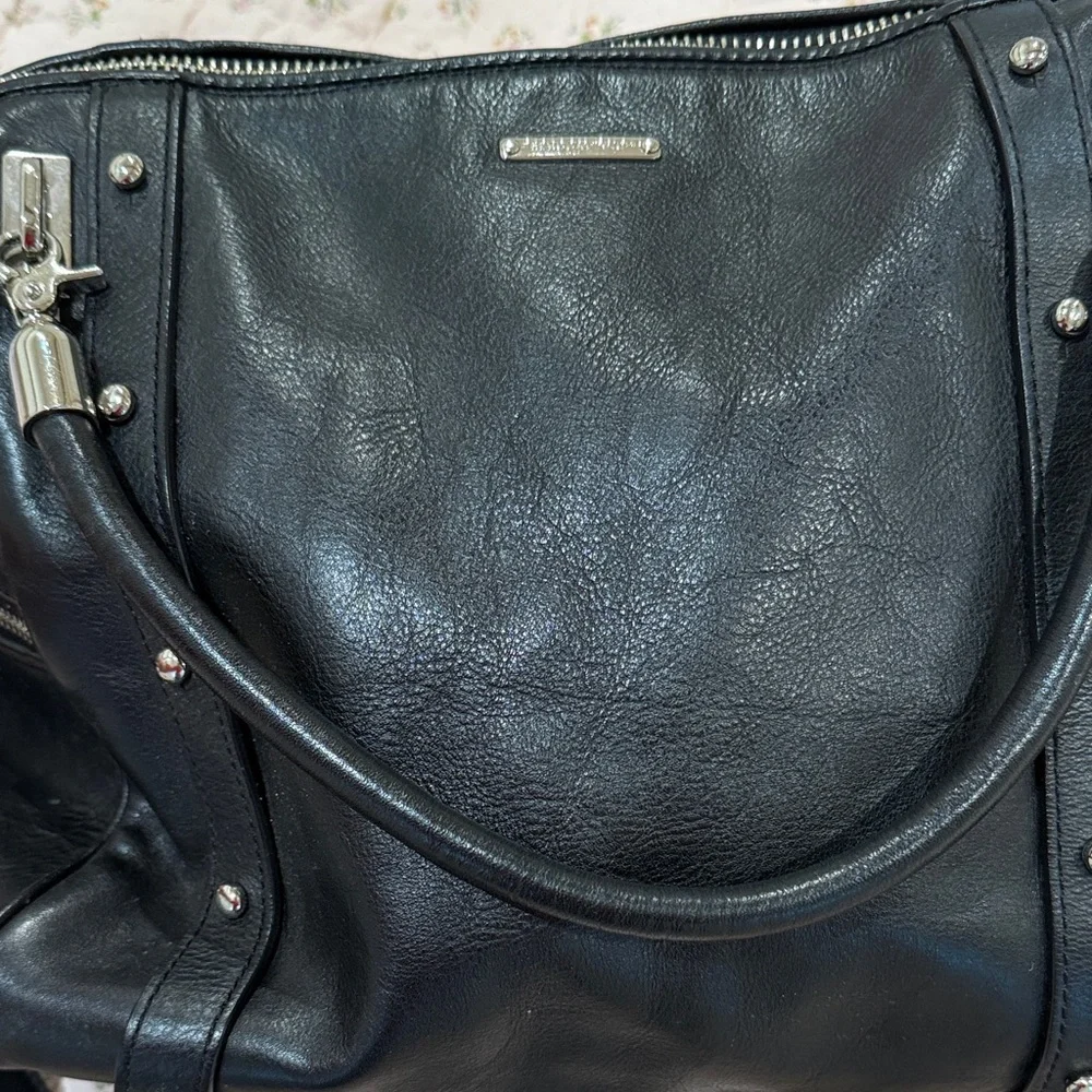Rebecca Minkoff Leopard Print and Black Leather Women's Bag - Picture 2 of 6